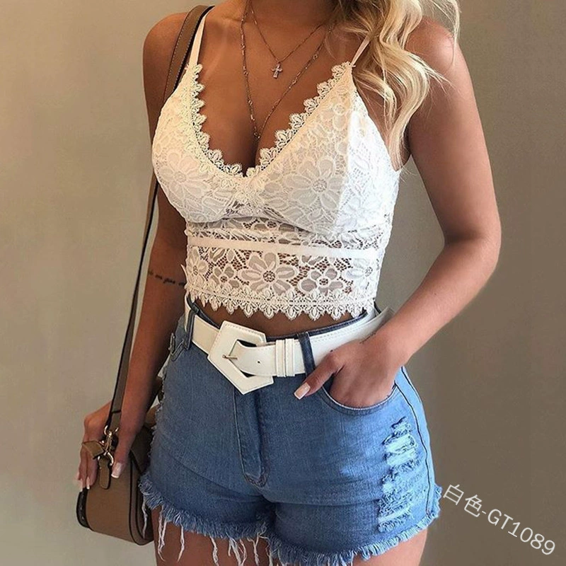 Sexy lace bra top, wireless bra, underwear, thin strap, backless