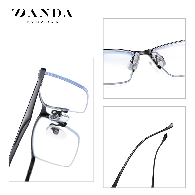 Nuevo anti-azul gafas de luz moda pequeño marco de negocios de protección ocular gafas lisas 5910 gafas de marco de metal en stock al por mayor