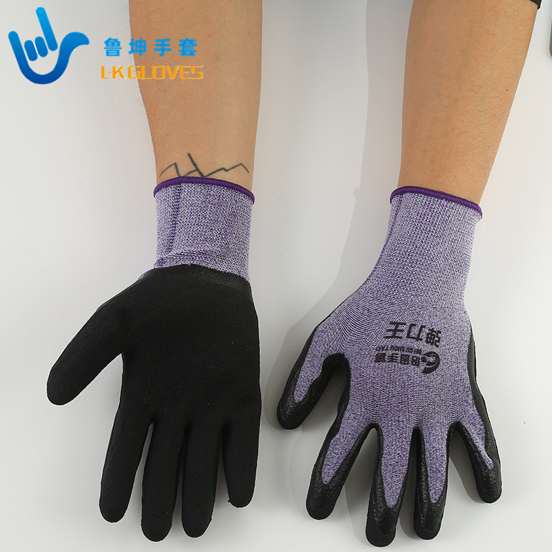 弹力王乳胶发泡手套 透气防滑浸胶手套 乳胶皱纹工业工作劳保手套