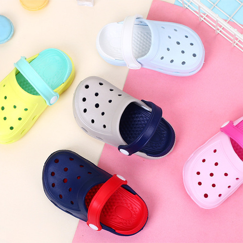 Beach Slippers Summer 1-3 Years Old Boys Indoor Children Solid Color Croc Shoes Infant Toddlers Lightweight Girls Sandals Slippers