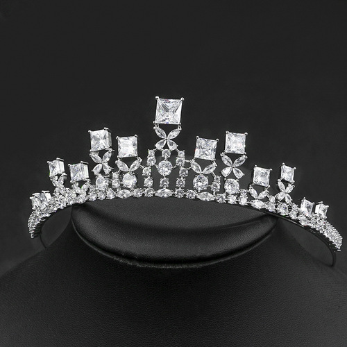 European and American Bridal Jewelry Women's Birthday Zircon Korean Style Wedding Noble Luxury Crown Headwear New Accessories Crown