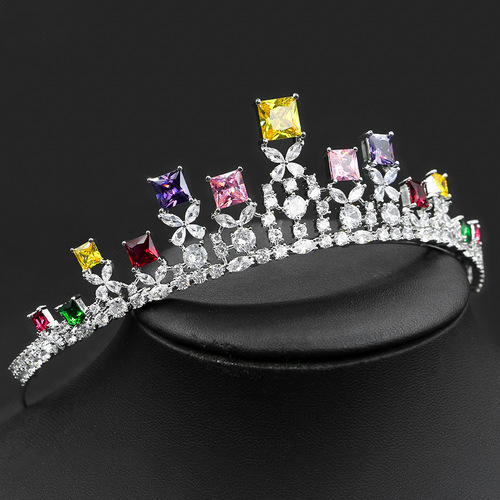 European and American Bridal Jewelry Women's Birthday Zircon Korean Style Wedding Noble Luxury Crown Headwear New Accessories Crown