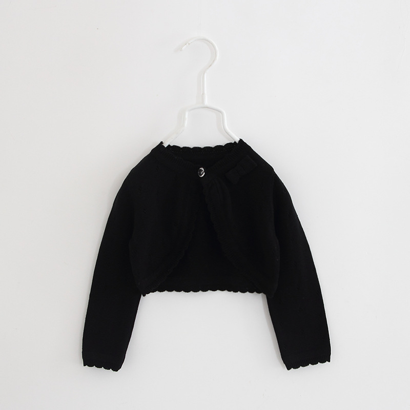 Una pieza de entrega estilo coreano bowknot chal para niños camisa de aire acondicionado para niños Chaqueta de punto para niñas de verano
