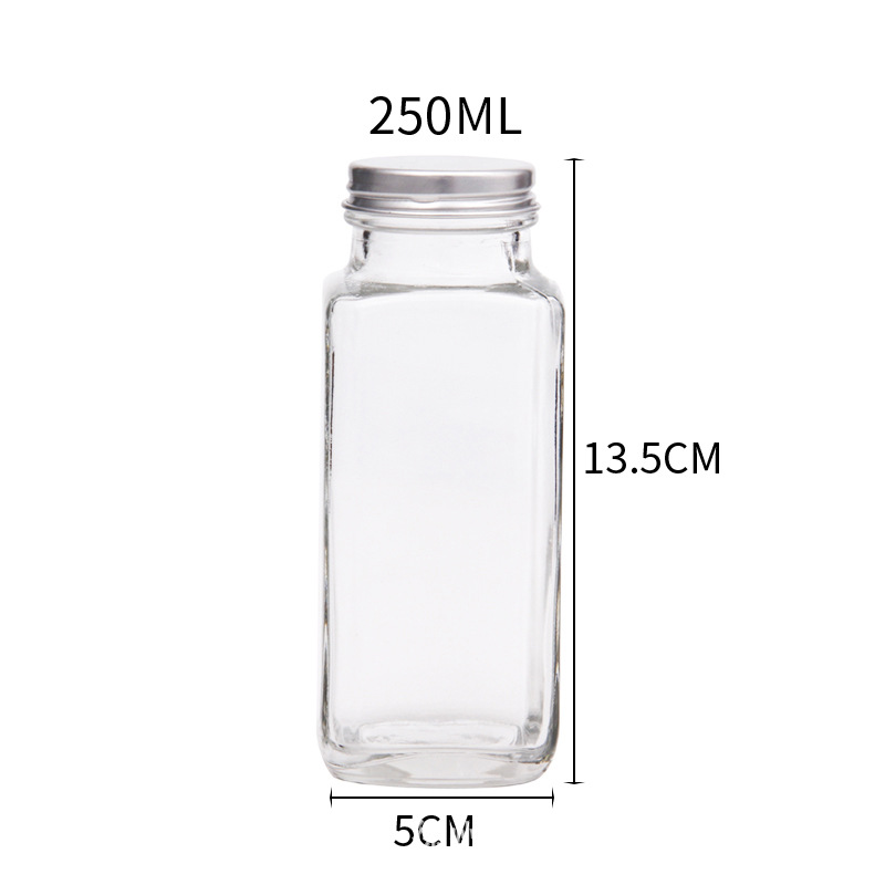 Botellas de vidrio al por mayor de 250 ml con tapa cuadrada de aluminio, botellas para bebidas de 350 ml, botellas octogonales para té con leche y café, botellas para licor de 500 ml