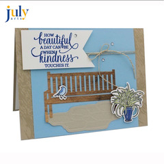 Scrapbook DIY Carbon Steel Blade Die with Stamp Design Flower Die Cutting Template Courtyard Poor Dog