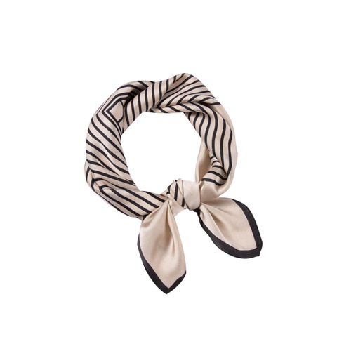 Foreign trade order European and American style striped versatile small silk scarf cross-border spring, summer, autumn 70cm small square scarf women's versatile neckerchief