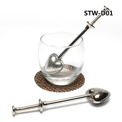 Simple 304 stainless steel telescopic heart-shaped tea maker, tea ball, Weibao seasoning ball, push-type tea drain