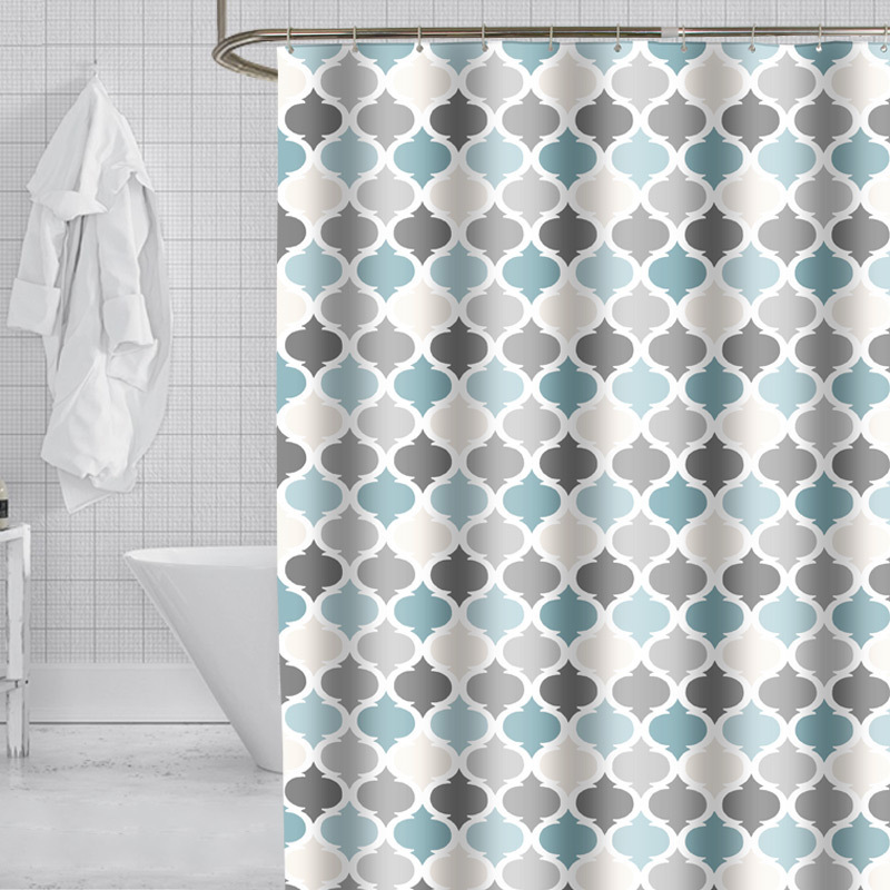 Cross-border Supply Simple Thickened Waterproof Shower Curtain Polyester Shower Curtain Waterproof Bathroom Curtain Cloth Color Lantern Cross-border Supply Simple Thickened Waterproof Shower Curtain Polyester Shower Curtain Waterproof Bathroom Curtain Cloth Color Lantern