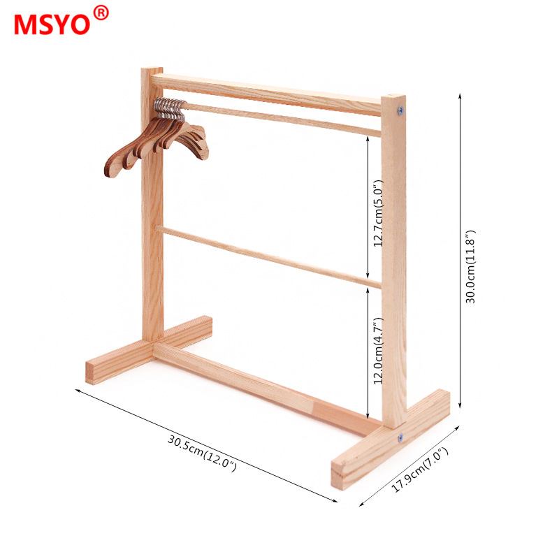 Muñeca armario juguete percha de madera American Girl/bjd/xafu/renacido/20cmEXO muñeca Accesorios