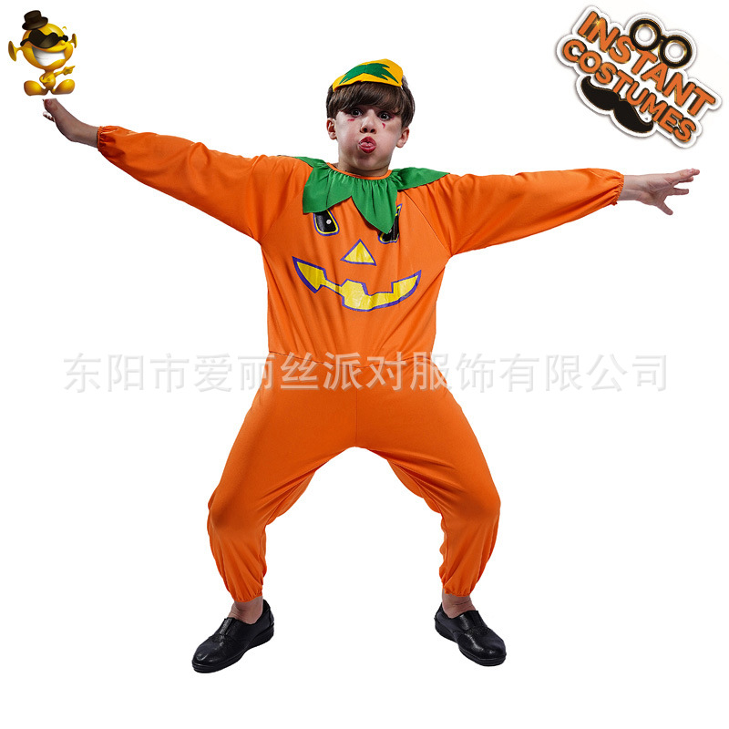 Halloween niños calabaza Cosplay pijamas de una sola pieza traje niños calabaza juego de rol ropa de fiesta