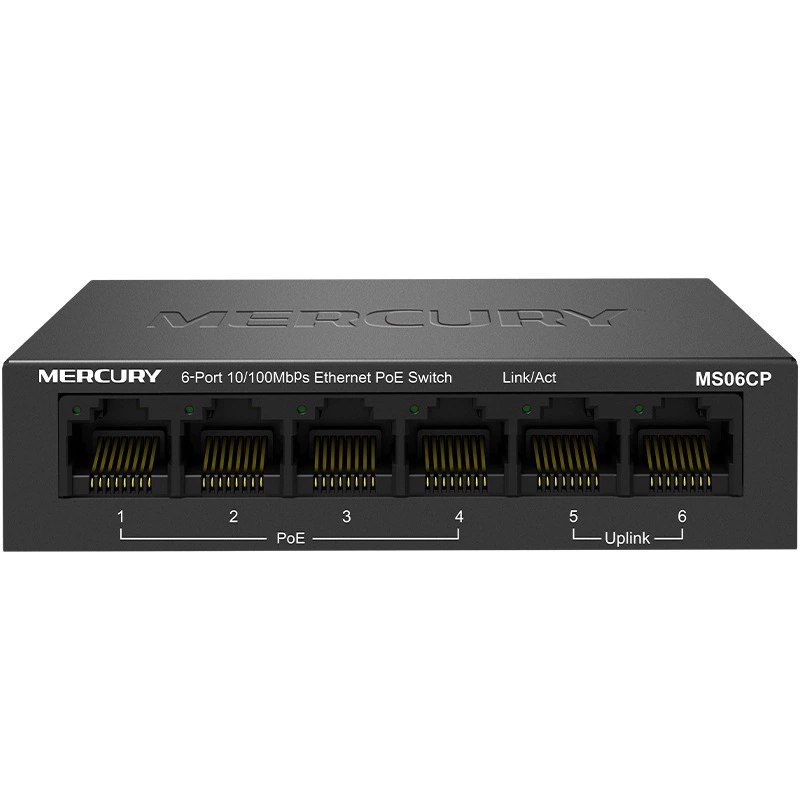 Меркурий MS06CP 6-портовый 100M POE коммутатор, линейное питание 48V, мониторинг сети AP