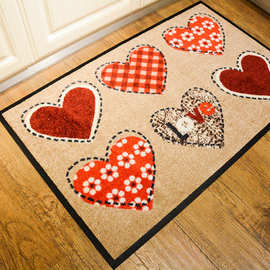 科洋爱心尼龙印花橡胶地垫地毯卧室客厅入户玄关Logo Door Mat