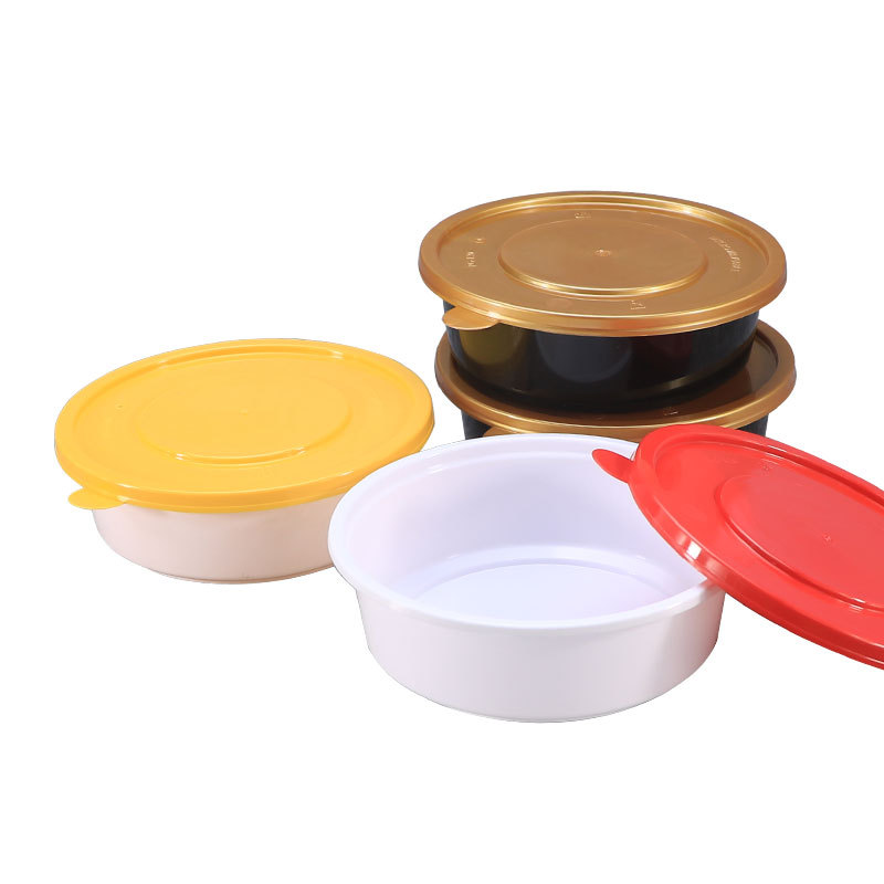 Tazón pequeño desechable para sopa, tazón para llevar, caja de embalaje para llevar, tazón de postre estilo americano de 18 oz, caja para comida con bola de taro, caja reforzada.