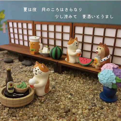 Qingheng zakka Japanese groceries observation calico cat ins resin crafts creative gifts DIY small ornaments