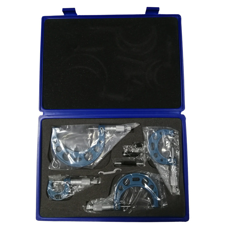 天赉星外径千分尺套装0-25、25-50、50-75、75-100螺旋测微器0.01