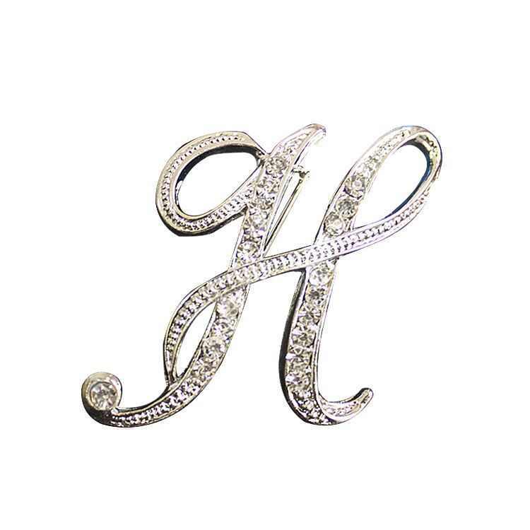 Broche de letras inglesas incrustadas en diamantes deseo Comercio exterior popular broche de metal de todos los partidos collar de la insignia de los hombres hebilla Pin image 7