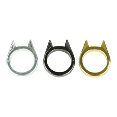 Self-defense cat ear single finger buckle ring window breaker for women anti wolf men outdoor products factory single finger buckle