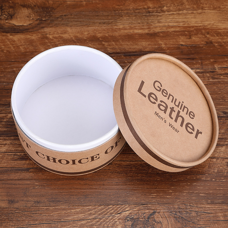 Descuento caja redonda en stock cilindro cinturón caja de regalo caja de papel Kraft caja de embalaje caja de regalo al por mayor