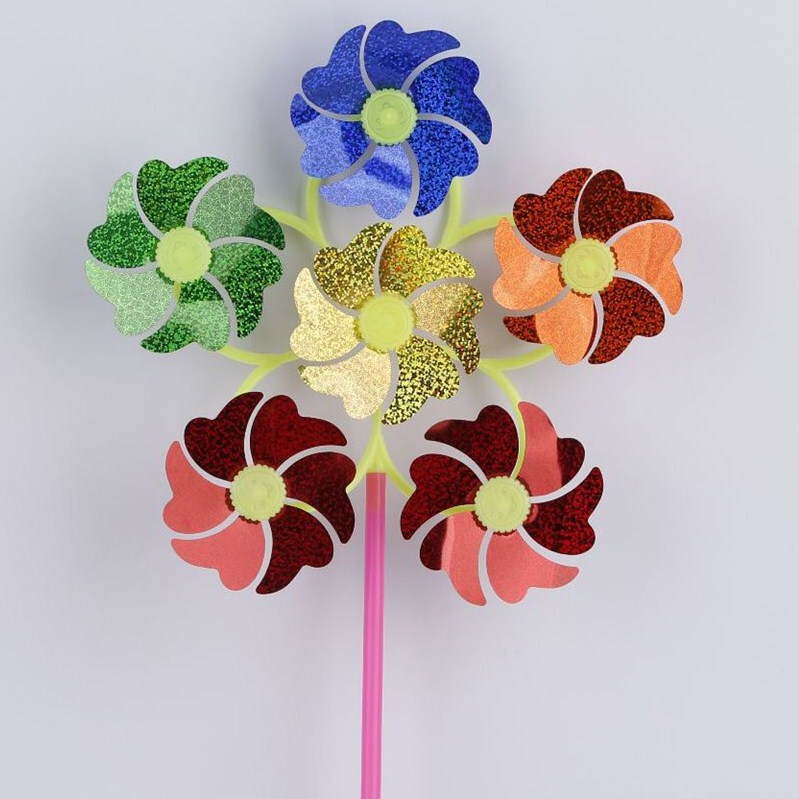 Factory supply new smiley face six sequined car Square stall temple fair traditional windmill toys