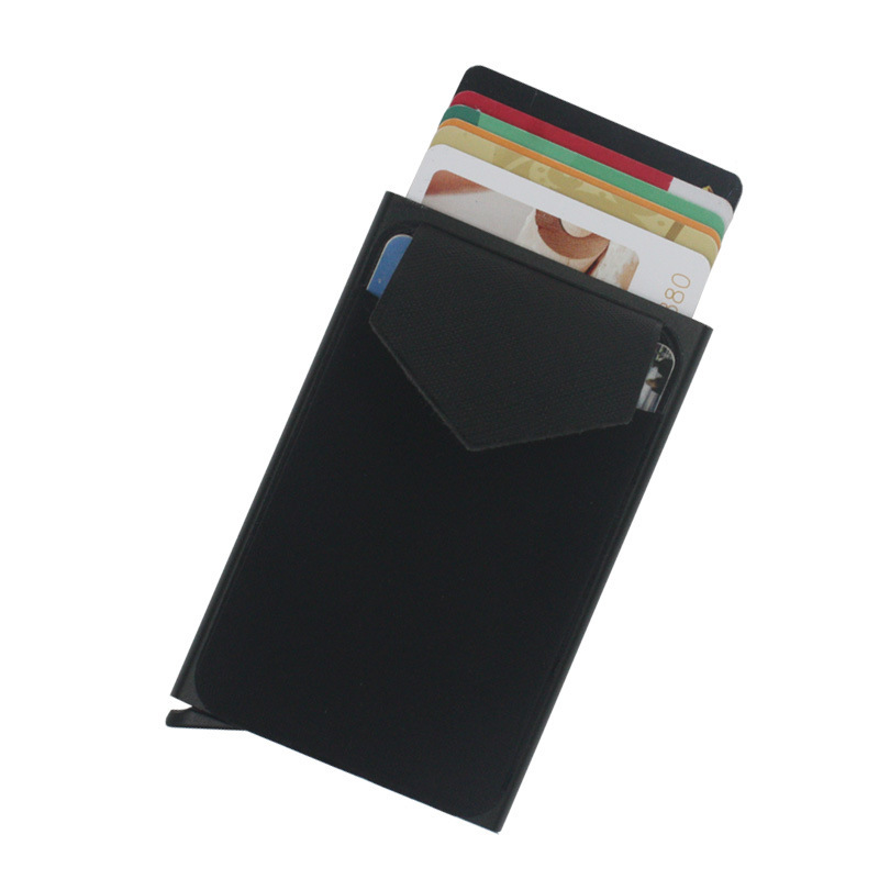 Foreign trade cross-border aluminum card bag RFID credit card holder automatic pop-up bank card box Lycra cover card set