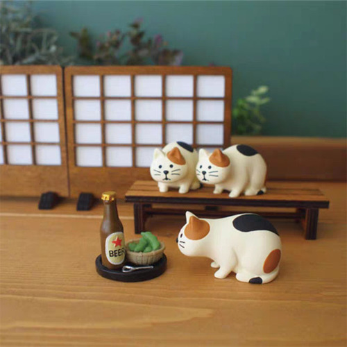 Qingheng zakka Japanese groceries observation calico cat ins resin crafts creative gifts DIY small ornaments