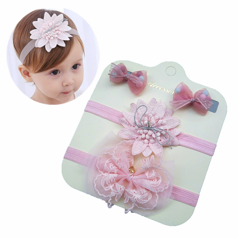 Детская коробка для волос, набор, ободок, заколка, корейский стиль, набор из 3 шт., оптом