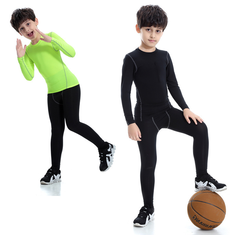 Children's sports fitness pants stretch tights basketball Football running training quick-drying bottoming close-fitting cropped pants Children's sports fitness pants stretch tights basketball Football running training quick-drying bottoming close-fitting cropped pants