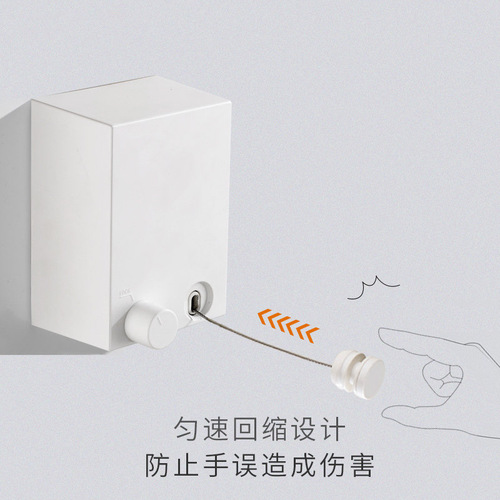 No punching clothesline telescopic clothesline hotel clothesline indoor steel wire retractable balcony invisible clothes drying rack