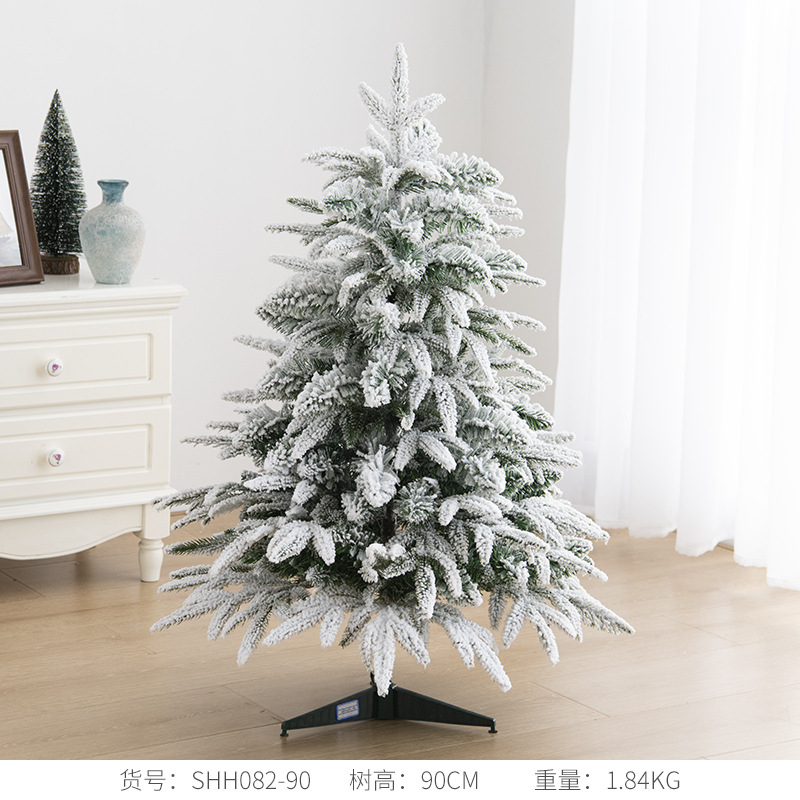 Árbol de Navidad con nieve densa y cubierta de nieve, con bayas rojas y piñas, adornos decorativos para regalos de Navidad, pequeños adornos al por mayor.