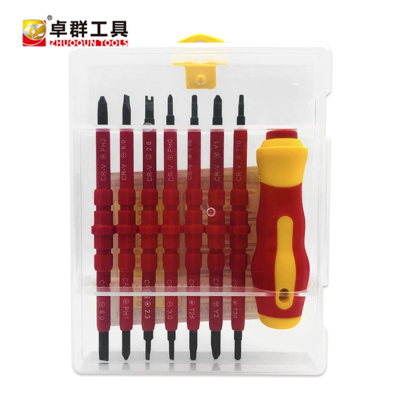 8-in-1 screwdriver set for electricians, dual-purpose chromium vanadium steel insulated home office repair tool set
