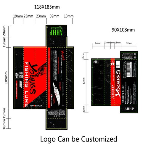 Lure bait carton PVC+ paper card box Fishing gear box Laser reflective fishing lure lure Lure packaging box