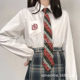 2025新款 日系jk领带DK 批发色织涤纶可刺绣logo领带 学院风校园