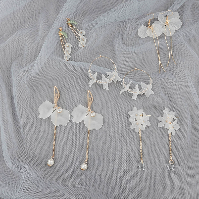 Модные серьги, floral tassel гвоздики и подвески, простой элегантный дизайн, 5 см
