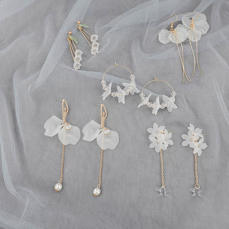 Модные серьги, floral tassel гвоздики и подвески, простой элегантный дизайн, 5 см