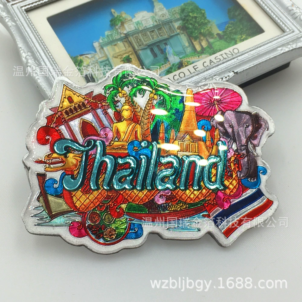 Фабрика прямых продаж алюминиевой фольги золотой фольги для холодильника с мягким магнитным капельным клеем для холодильника для штамповки процесса LOGO