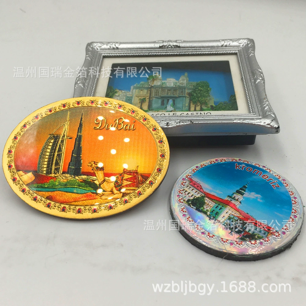 Золотая фольга Алюминиевая фольга Золотая фольга с мягкими магнитными каплями наклейки на холодильник