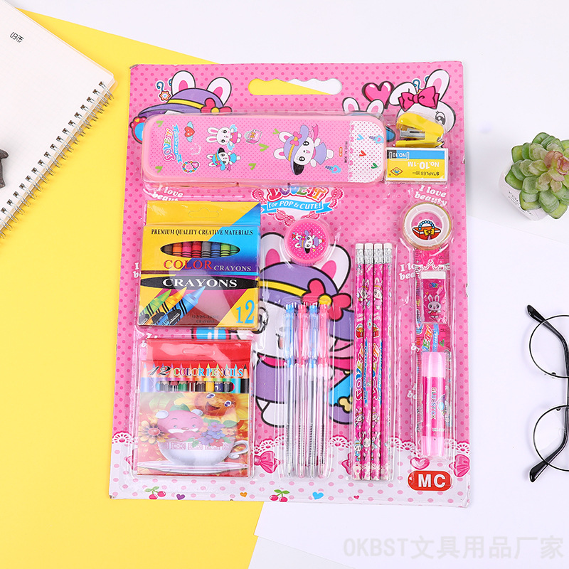 Traje de papelería directo de fábrica Venta caliente traje de premio escolar estudiante escritura pluma traje de regalo traje de protección del medio ambiente