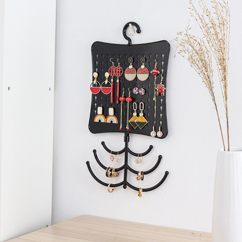 Creative wall hanging jewelry rack multi-purpose storage hanging key ring earrings display rack earring board wall hanging home