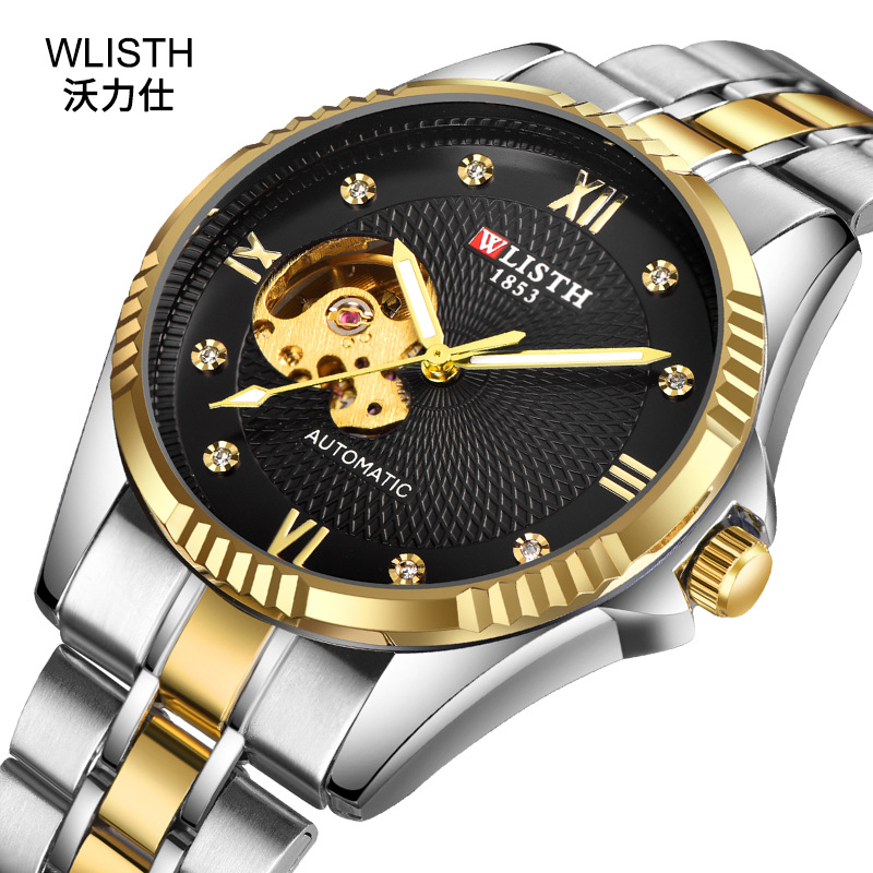 2026 New Model Hollow Casual Men's Watch Mechanical Watch Fully Automatic Luminous Steel Band Business Watch Men's Wristwatch