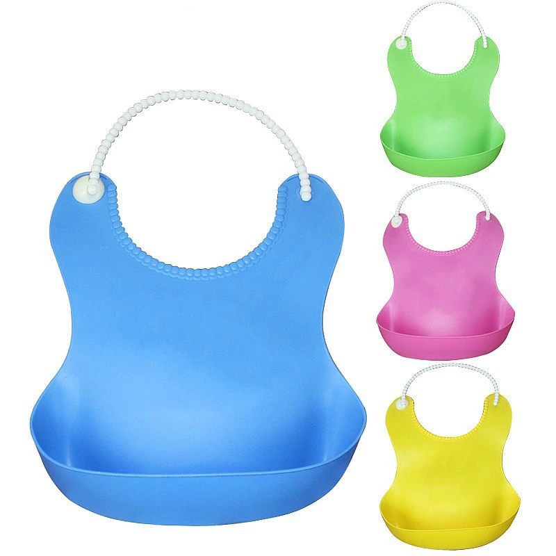 Трехмерный водонепроницаемый детский пластиковый силиконовый feeding bib с карманом