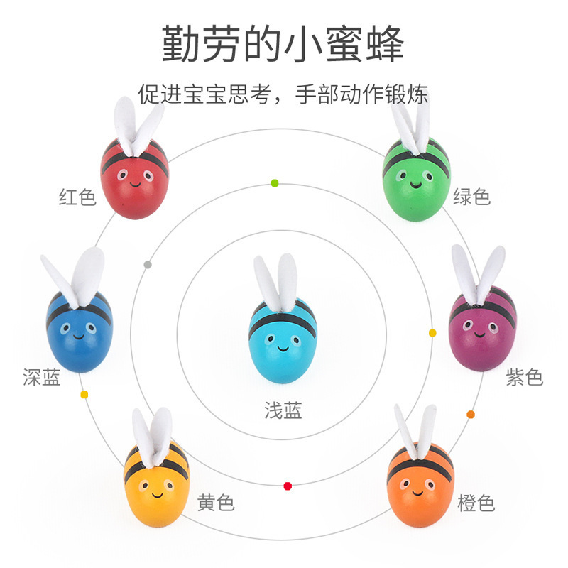 Al por mayor nuevo clip de madera abeja Montessori colmena juego acción de los niños mano-ojo coordinación concentración juguete