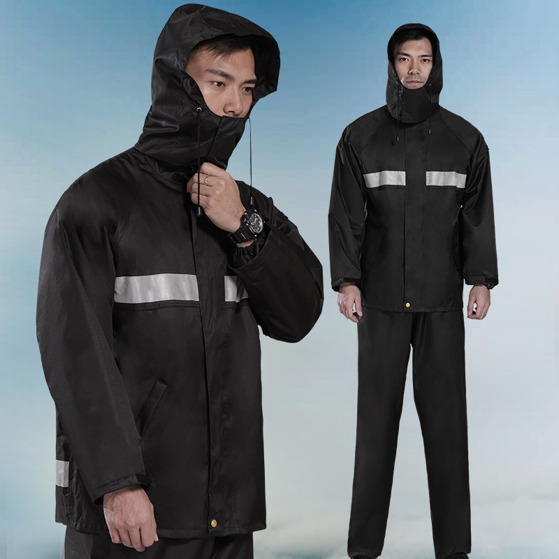 Chunya Textile Twill 240 Split Raincoat Outdoor Duty Ride City Management Highways Reflective Raincoat suit