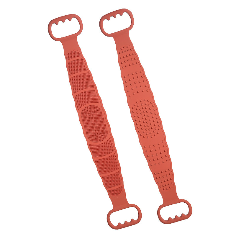 A2844 Toalla de baño de silicona tira larga Toalla de baño de doble capa de espalda alargada Toalla de baño cepillo de baño