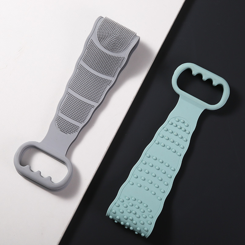 A2844 Toalla de baño de silicona tira larga Toalla de baño de doble capa de espalda alargada Toalla de baño cepillo de baño