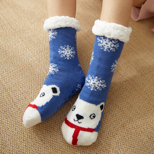 Christmas floor socks for adults, women's velvet home sleep socks, carpet socks, leg covers, anti-ski floor slippers socks wholesale