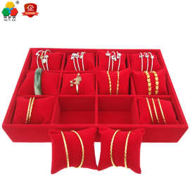 现货冰花珠宝箱手表收纳丝绵饰品枕头手链手镯头绳珠宝首饰收納