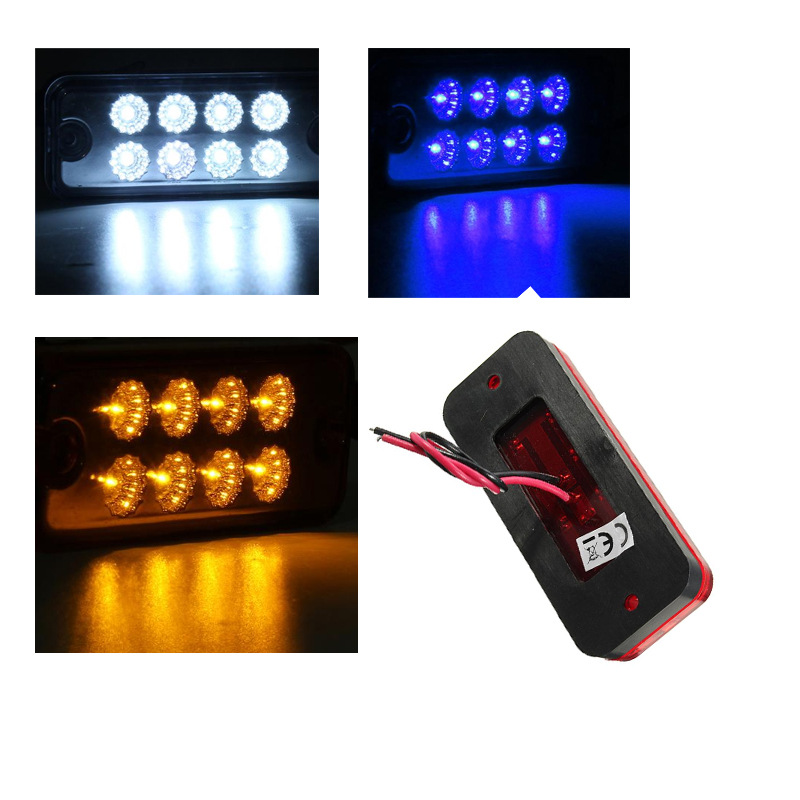 FUENTE fabricante camión luz trasera 8LED luz lateral 12V/24V 8LED camión luz lateral camión luz trasera