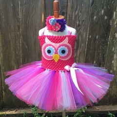 European and American cross-border girls' dresses Cartoon owl dress children's clothing Role-playing clothes tutu puffy skirt 