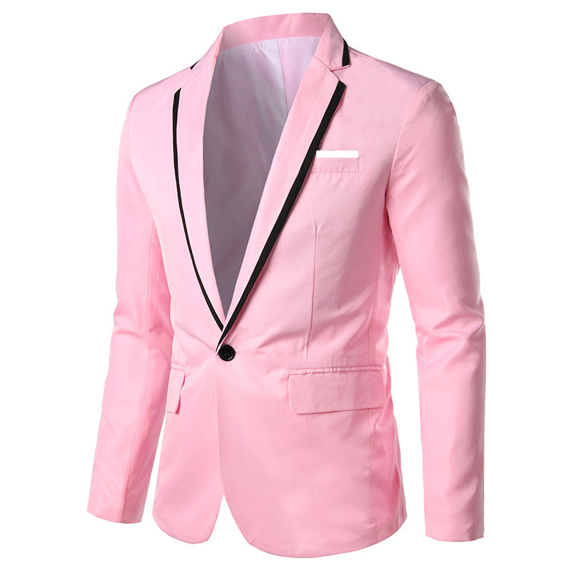 Spring and Autumn Foreign Trade Men's Slim Fit One Button Lapel Multicolor Suit Jacket Men's Large Size Business Casual Suit
