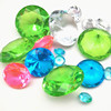 Colorful big diamond crystal, children's jewelry, toy, plastic award, with gem